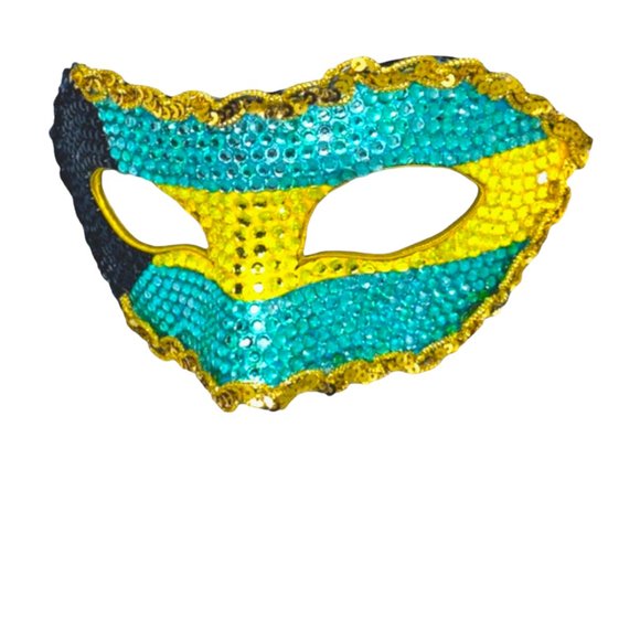 Bahamas Masquerade Mask covered in crystal rhinestones - Picture 4 of 4